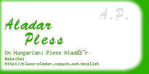 aladar pless business card